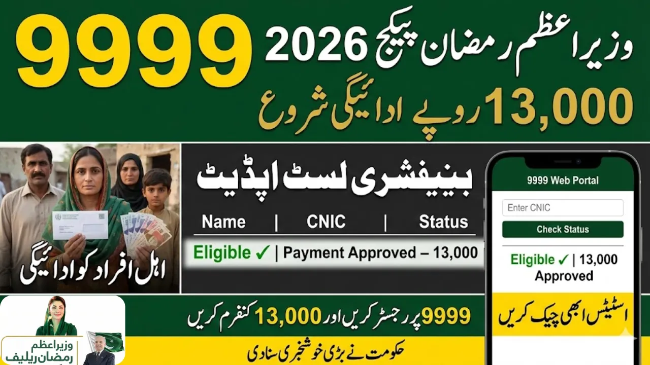9999 Prime Minister Ramzan Package Payment 13,000 and Beneficiary List Update